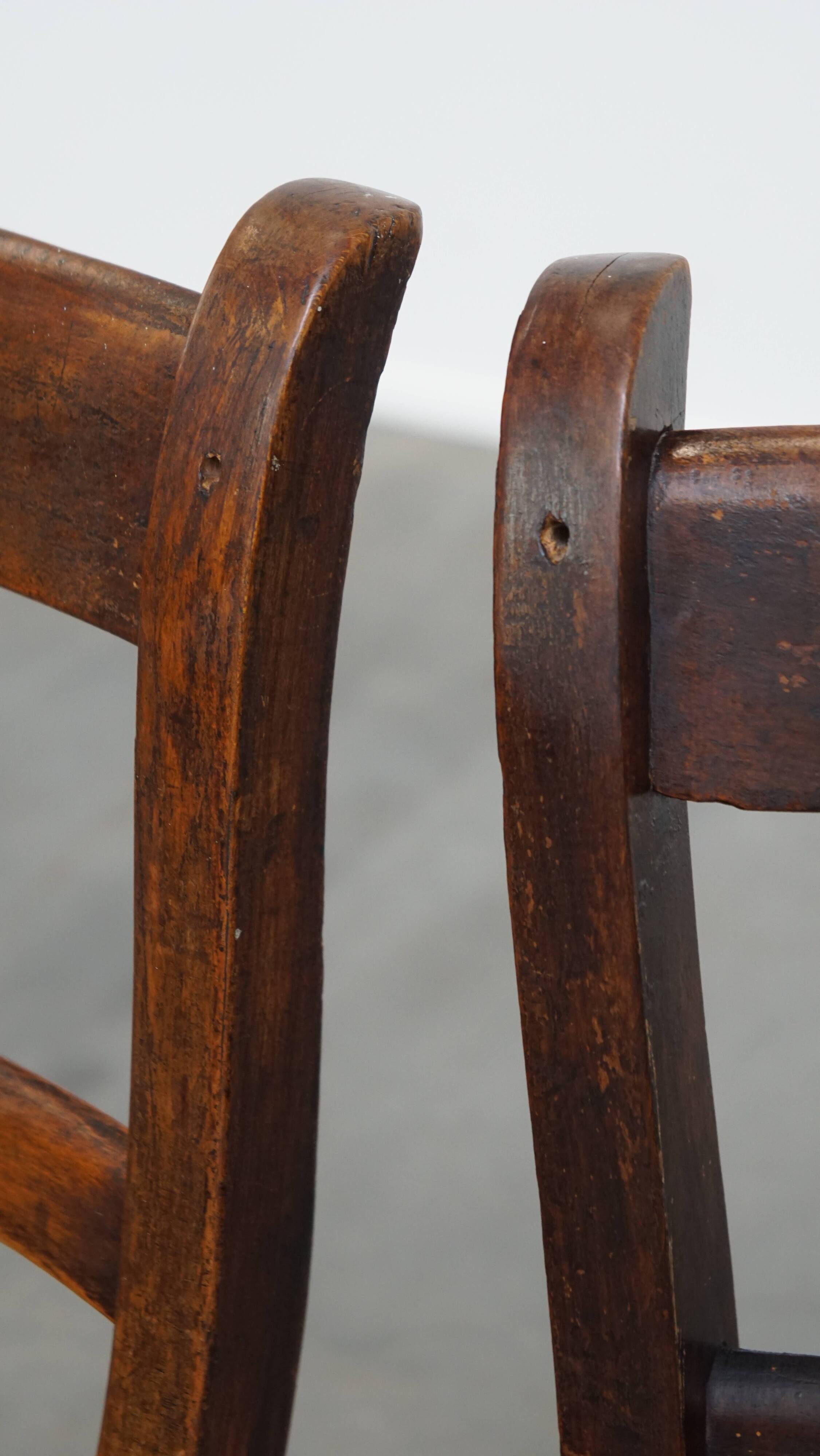 Set of 8 Antique English Oxford Dining / Kitchen Chairs