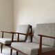 Two Vintage Danish Teak Wooden Armchairs