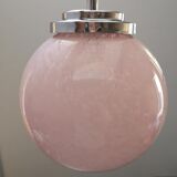 Ceiling lamp globe ball Art Deco opaline Clichy pink 1930