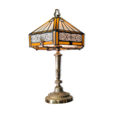 solid bronze lamp france 1960 tyffany style lampshade very beautiful 50x25 elec ok