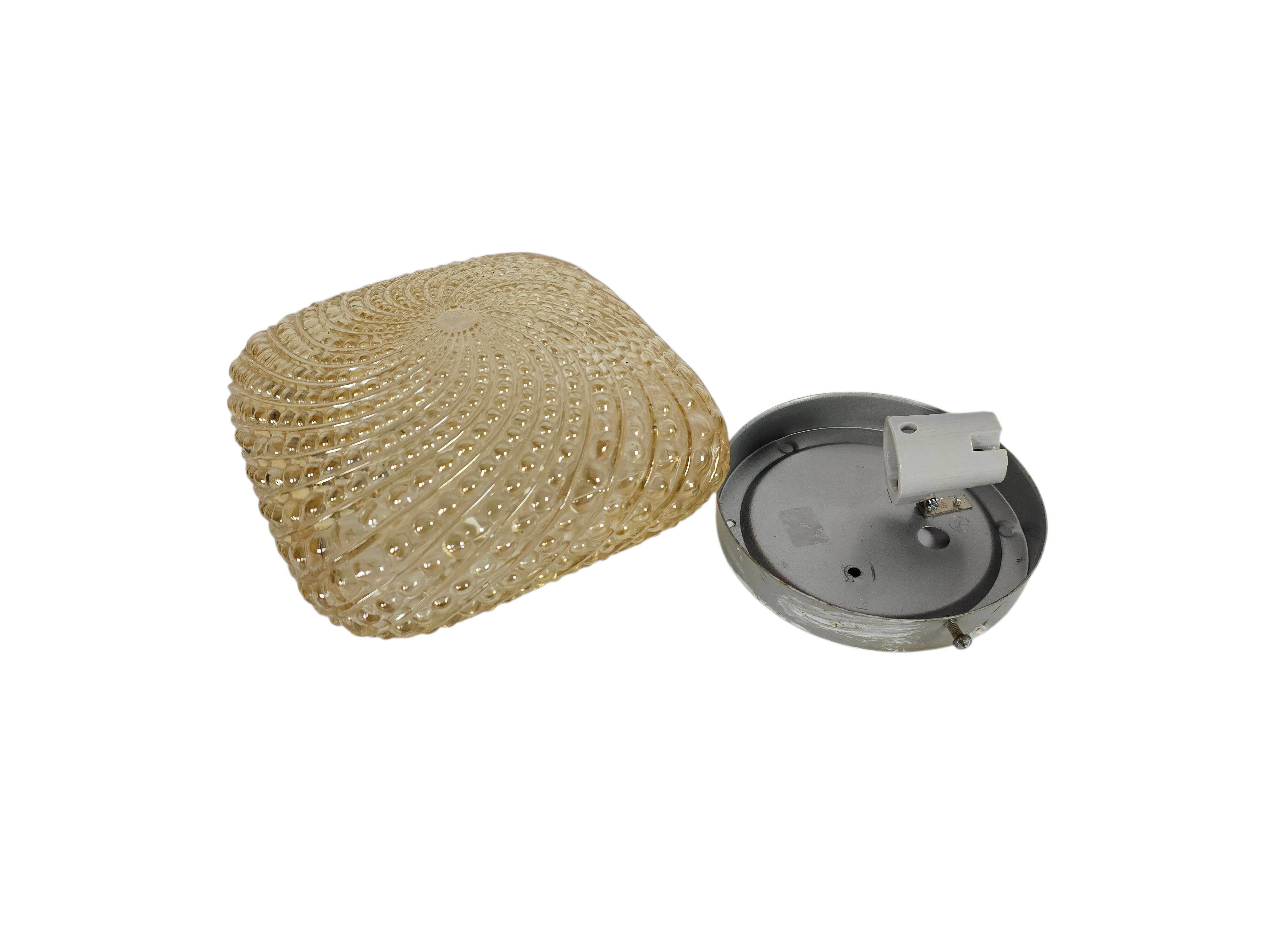 Glashutte Limburg - Tynell style - ceiling lamp - amber - 3rd quarter 20th