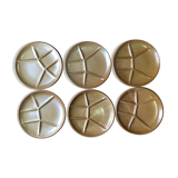 6 compartment plates or vintage sandstone fondue