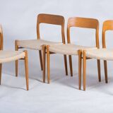 Oak chairs by Niels Otto Møller, 1960s, Set of 4