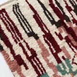 Moroccan Berber carpet Beni ouarain ecru with colorful abstract patterns 255x170cm