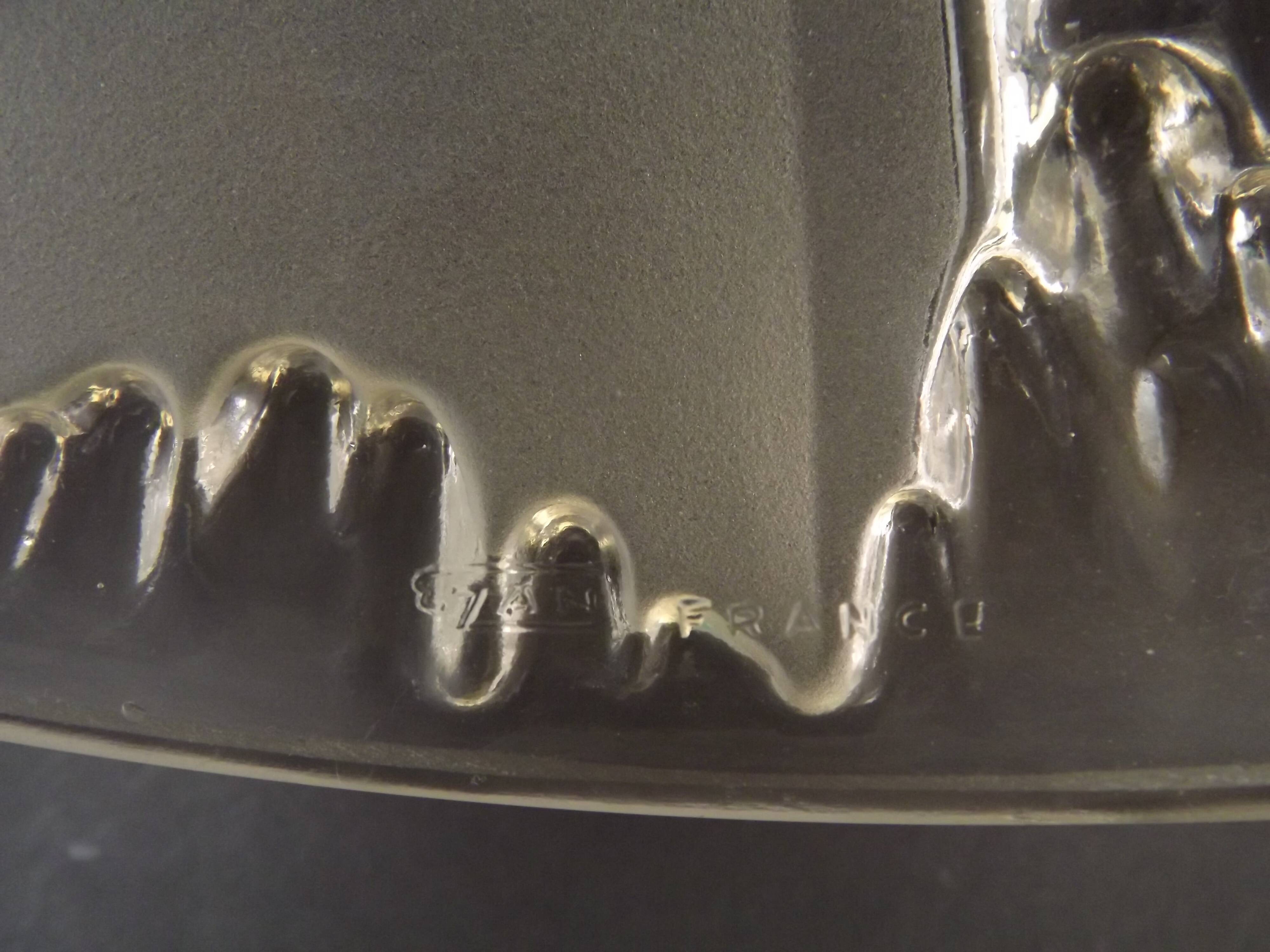 Signed ezan france frosted glass icicle shades set of 3 – art deco lighting