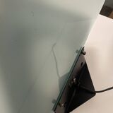 Postmodern geometric glass and metal lamp, large model, 1980