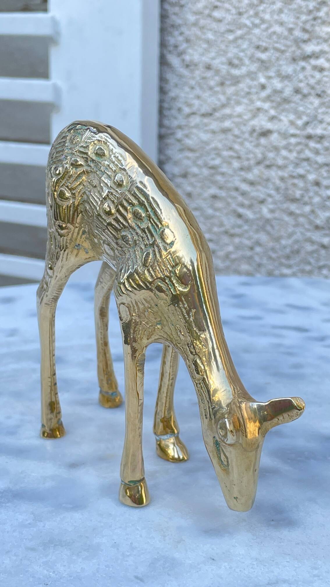 Vintage fawn solid brass animal