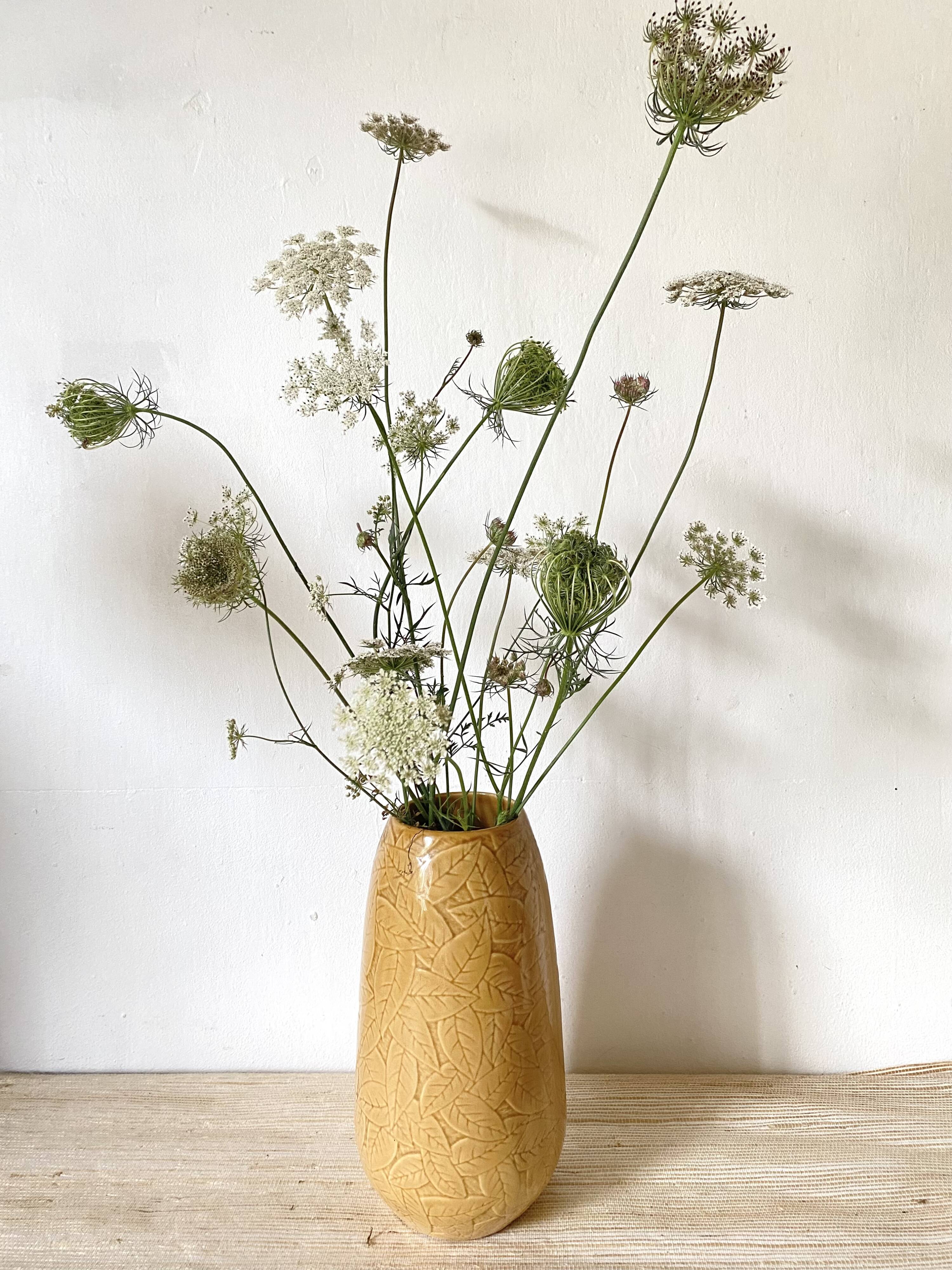 Ceramic vase with foliage design, 1970s