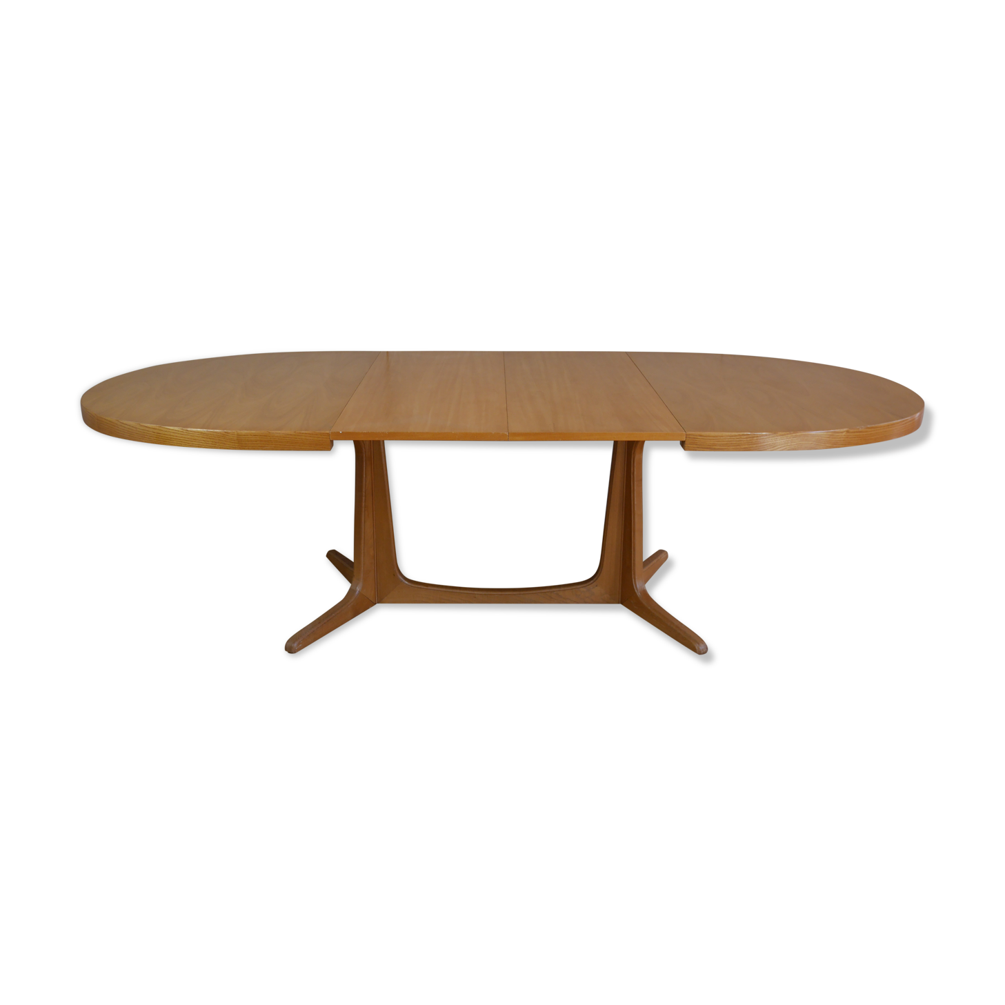 Oval table with 2 extensions baumann vintage central foot