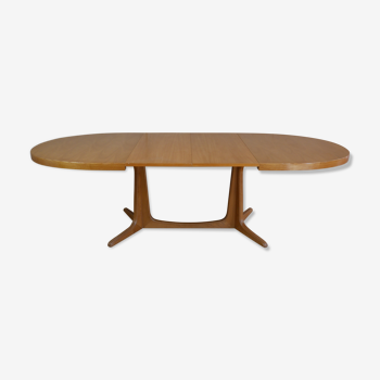 Oval table with 2 extensions baumann vintage central foot