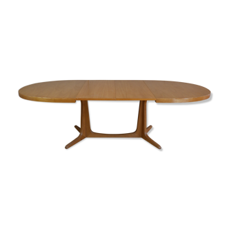 Oval table with 2 extensions baumann vintage central foot