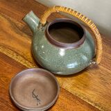 Glazed stoneware teapot