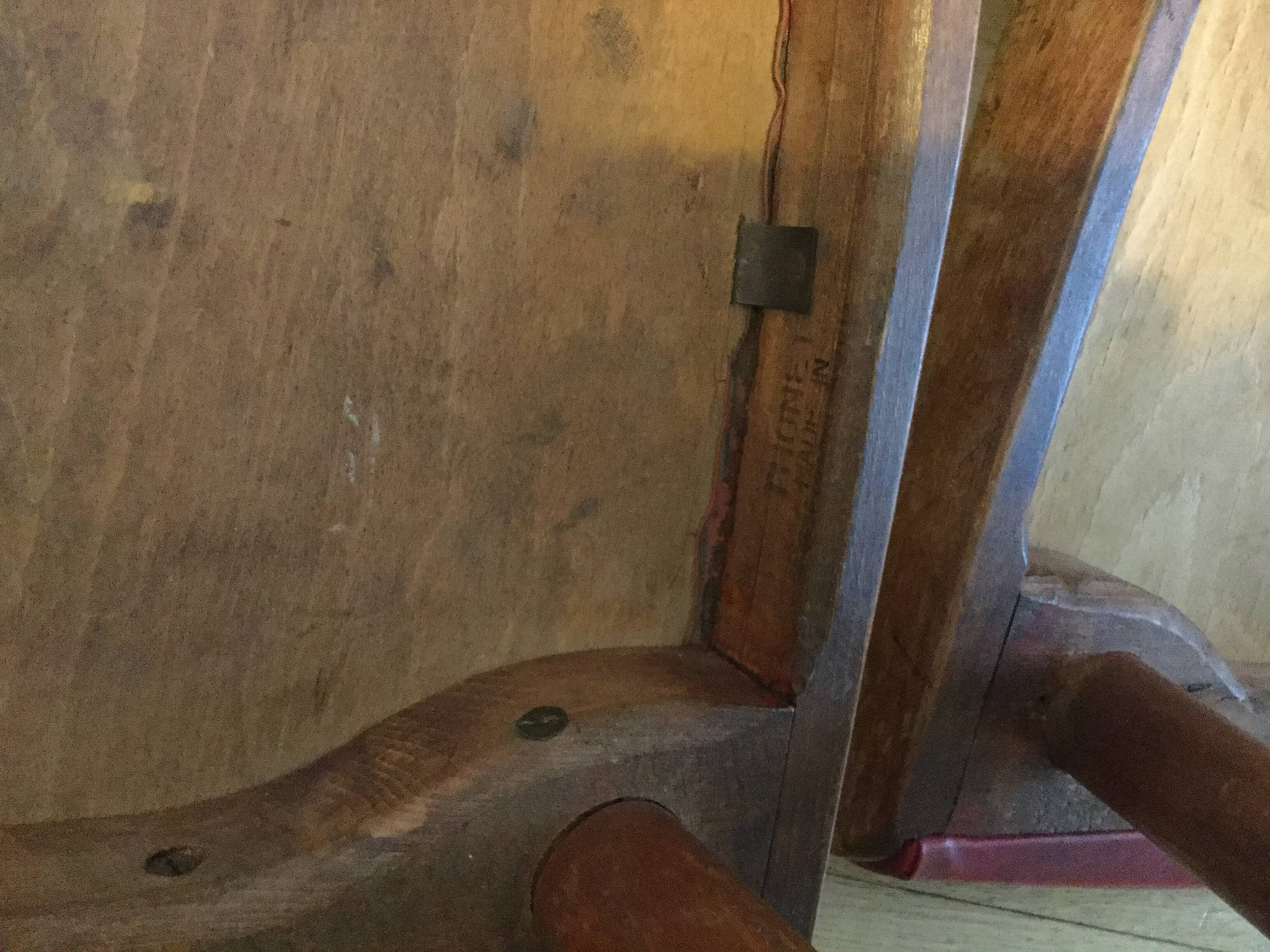 Vintage red wooden bistro chairs THONET 1950