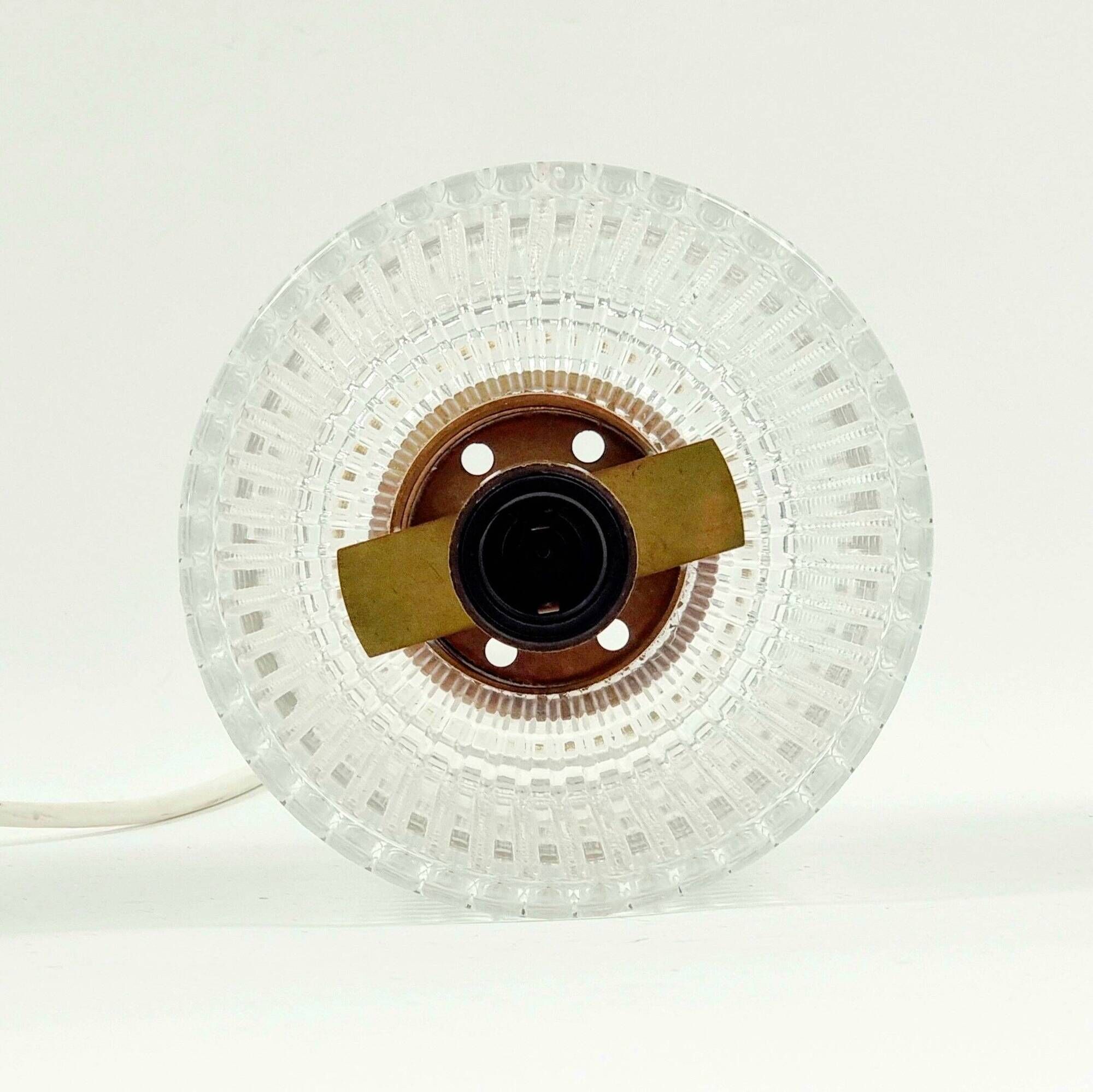 Mid-Century Scandinavian Brass & Crystal Glass Ceiling Light, Sweden, 1960s