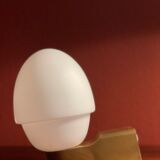 2 Wall Scones Lamps in Opal and brass Italy 80s