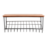 Vintage teak and metal hanging nightstand