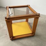 Bedside “cube” side table in pine DLG Regain