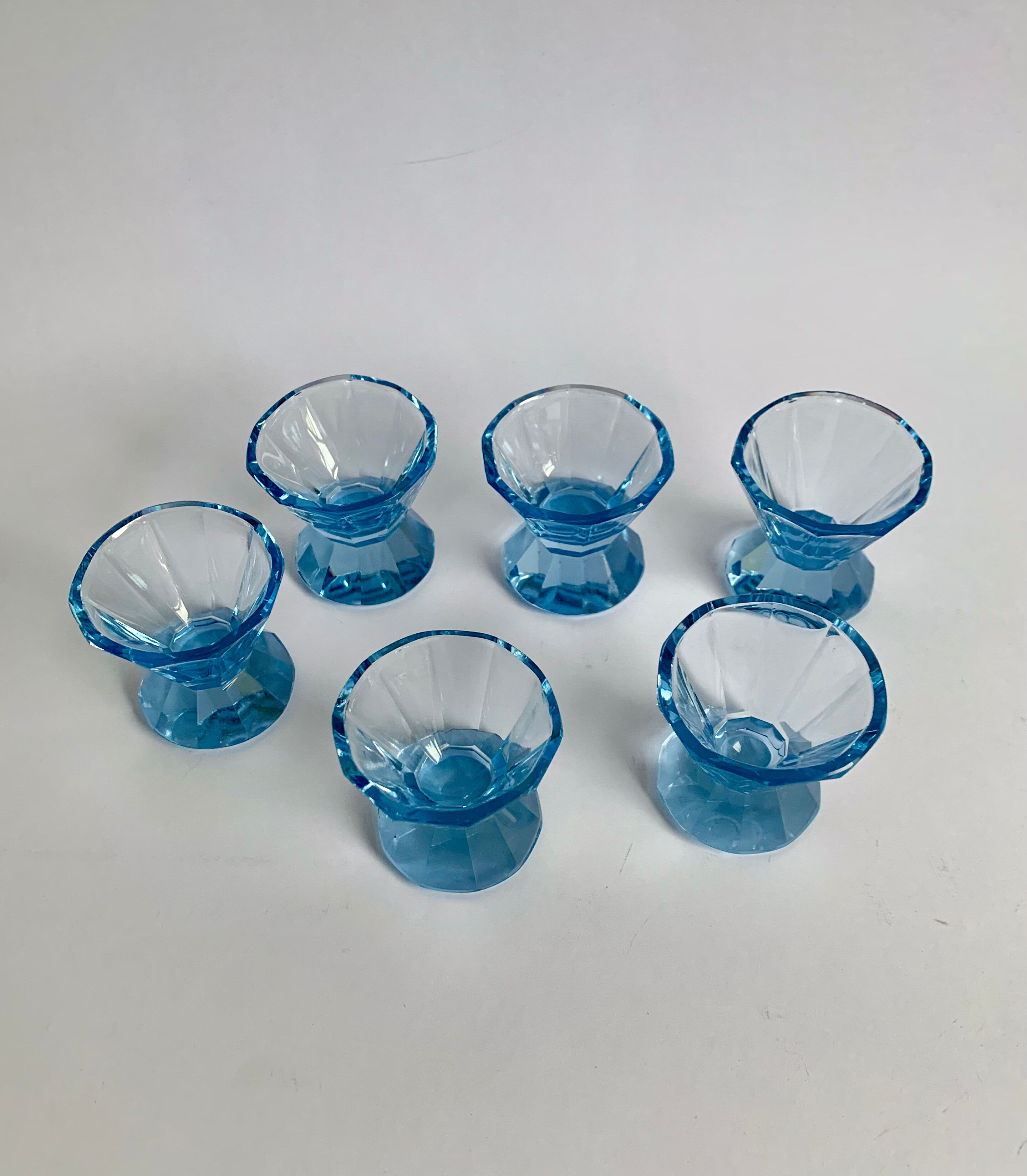Art deco glasses, set of 6, 1940s