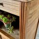 Table de chevet cube en chêne annees 50