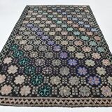 6x10 Geomtric Pattern Tribal Kilim Rug, 194x305 Cm