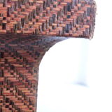 Harrison Van Horn Raffia and Brass Rectangle Coffee Table, 1970