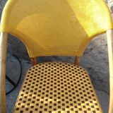 Two rattan bar armchairs