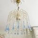Suspension style Murano en cristal de Bohême et pampilles bleues
