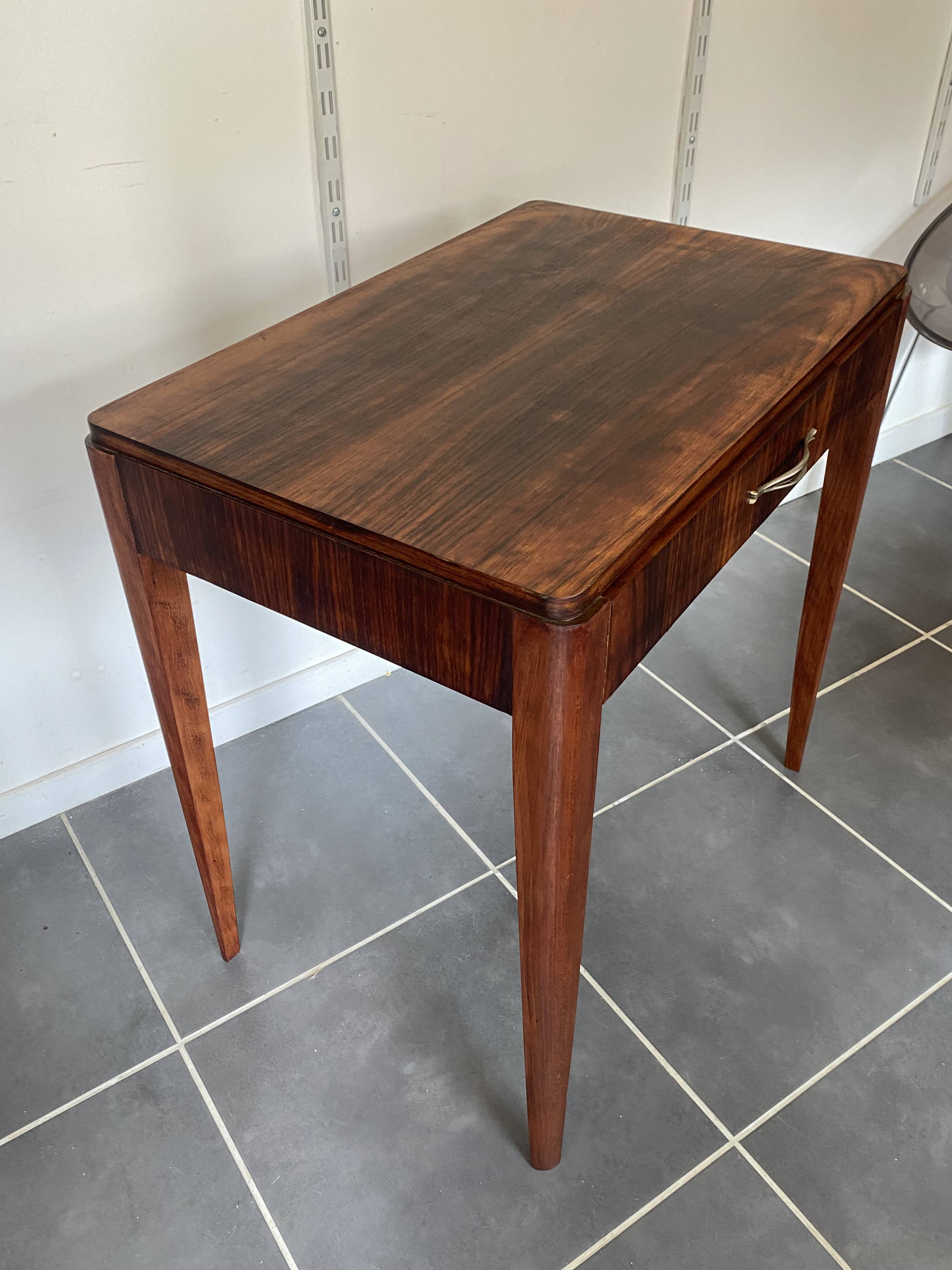 Side table, desk with 1 drawer in rosewood veneer, 1950.