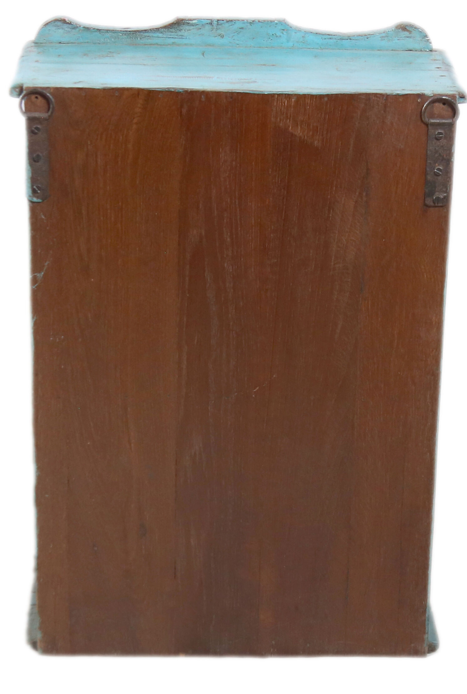 Art Deco glass wall window in ancient Burmese teak