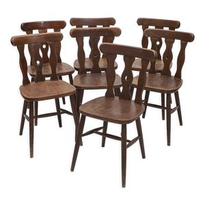 Lot de 7 chaises bistrot - 1950