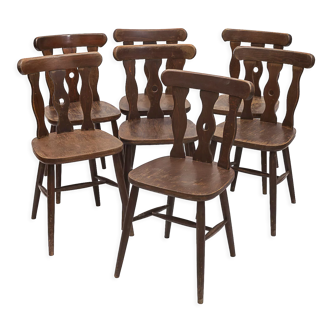 Set of 7 bistro chairs 1950