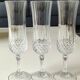Lot 5 Flûtes Champagne/Cristal d Arques/Mod. Longchamp. Pointes diamant