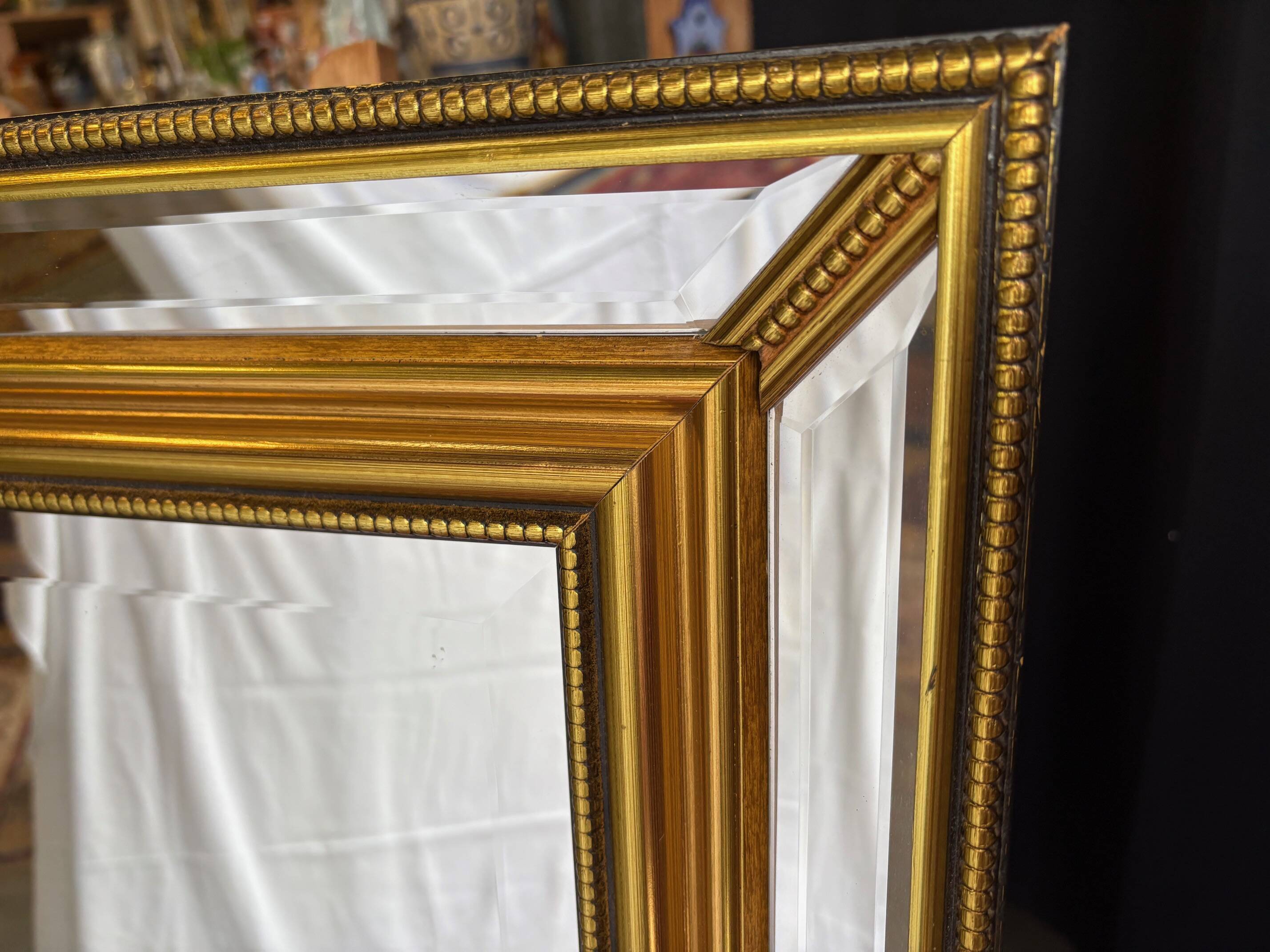 Large gilt mirror with beveled glass - Louis Philippe style
