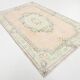 Soft Peach Muted Wool Vintage Rug For Home Decor, 184x292 Cm