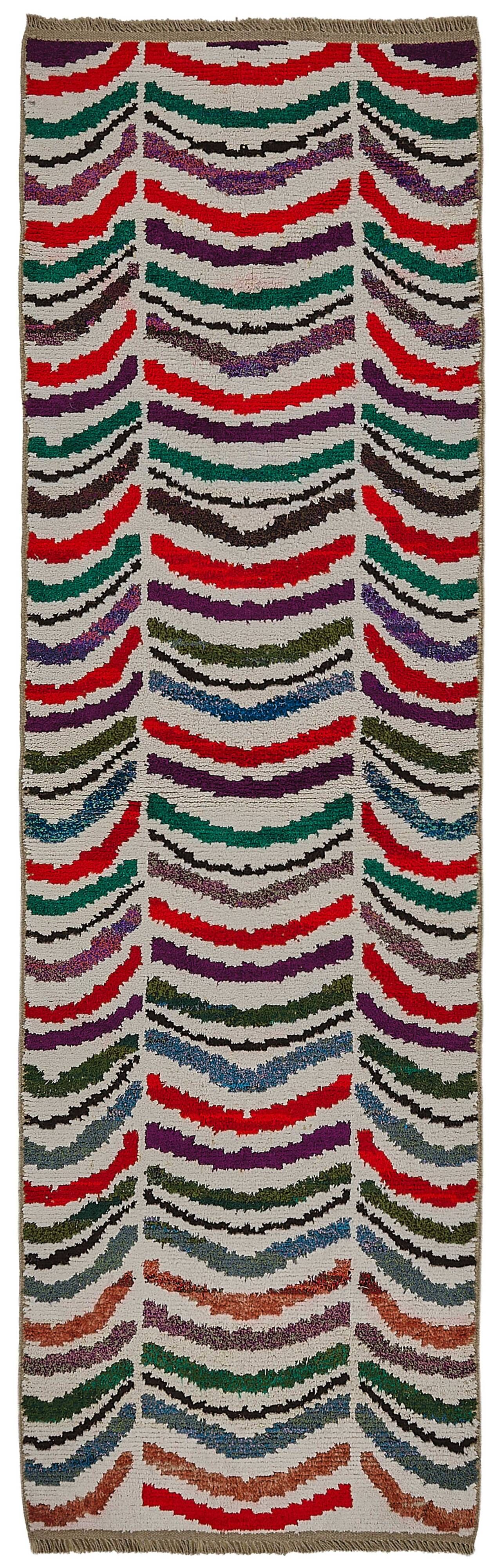 Handwoven Turkish Recycled Boho Rug 86 cm x 293 cm