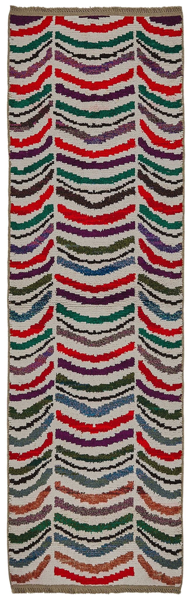Tapis boho recyclé turc fait main 86 cm x 293 cm