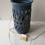 Lampe en céramique bleue Signée Emile Masson (Vallauris)