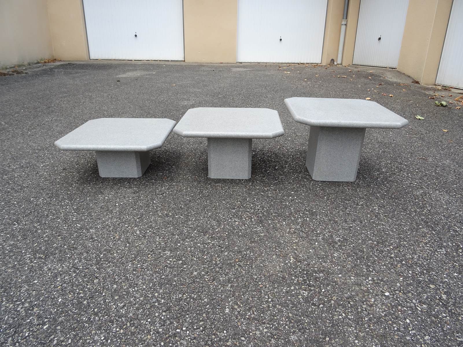 Set of 3 modular coffee tables 80s