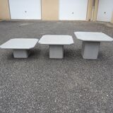 Set of 3 modular coffee tables 80s