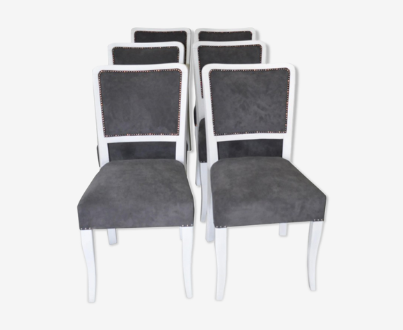 Art Deco Dining Chairs Set Of 6 Selency, Set Of 6 Dining Chairs With Chrome Legs