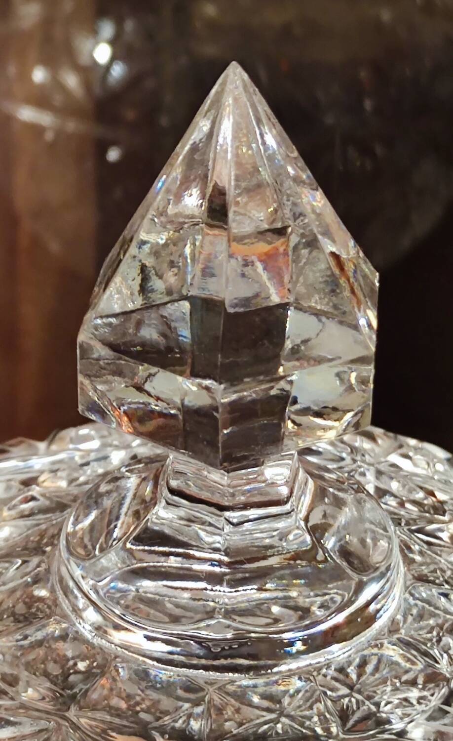 Antique cut crystal candy/sugar bowl