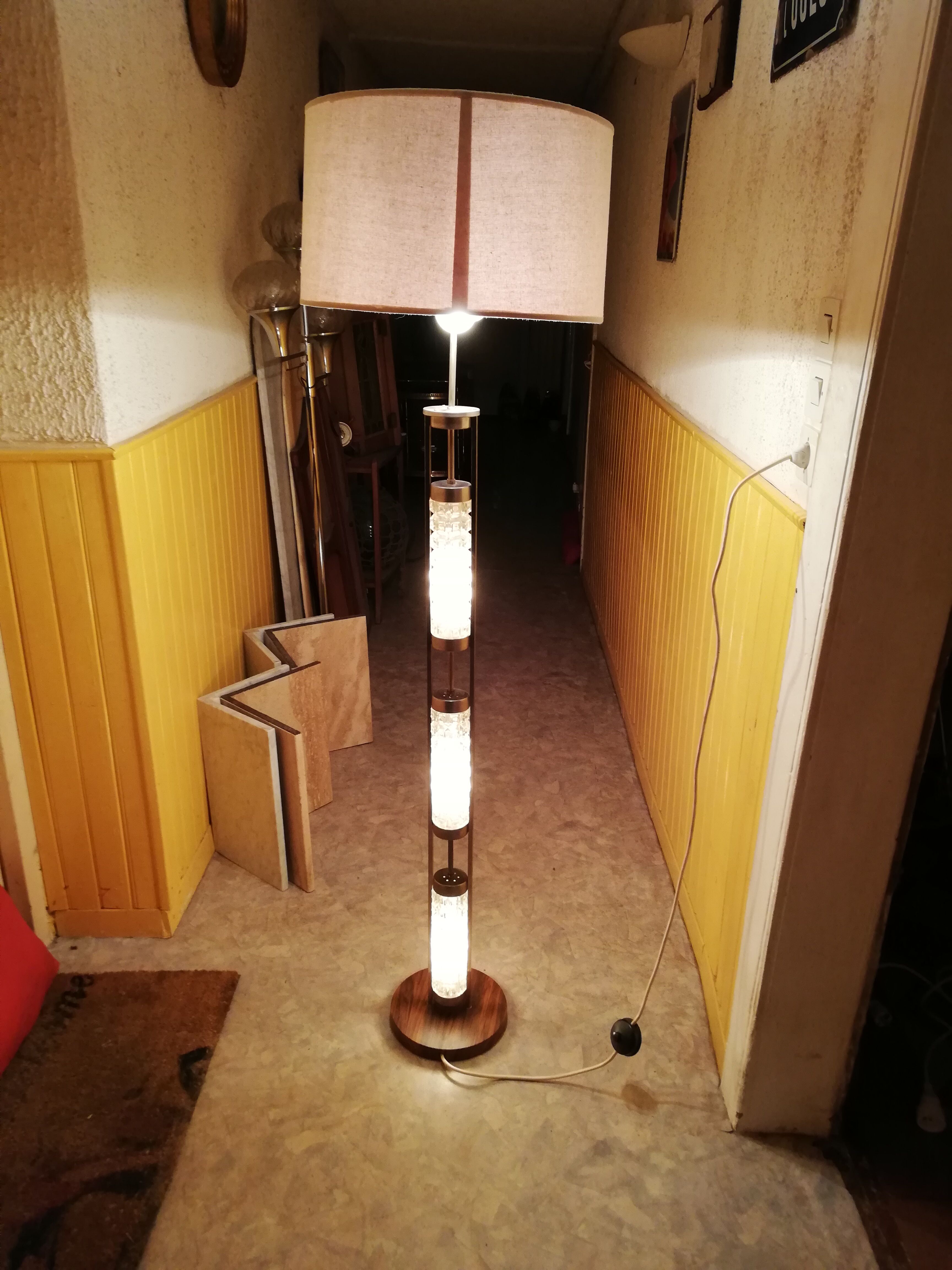 Vintage chrome and glass floor lamp 5 lights