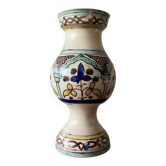 Vintage enameled earthenware vase from Morocco