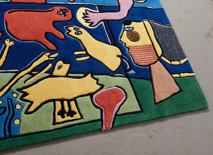 Corneille art rug scandinavia 1970s