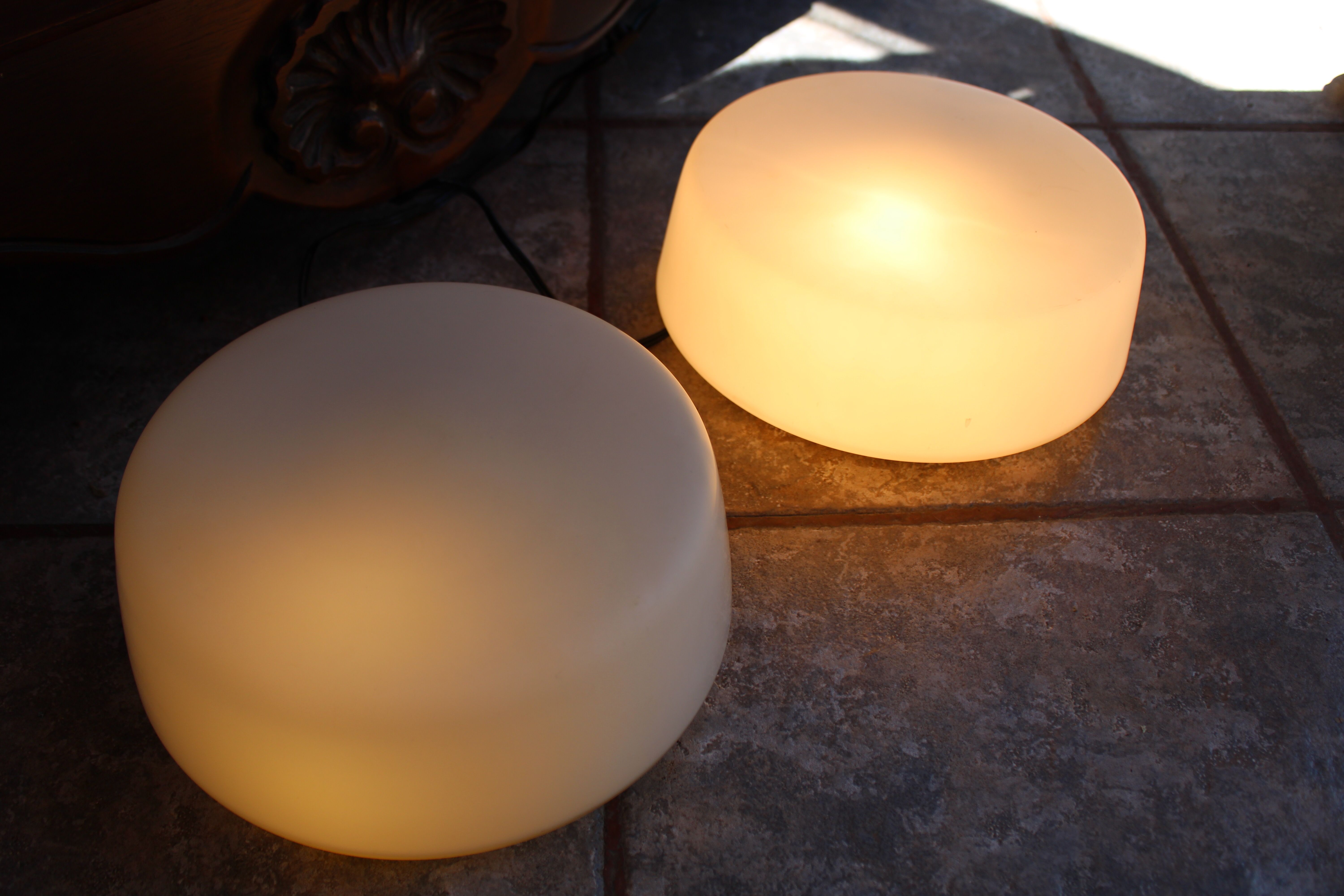 Set of 2 opaline ceiling lights from wila vintage