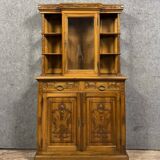 Renaissance style silver cabinet library in carved walnut circa 1850