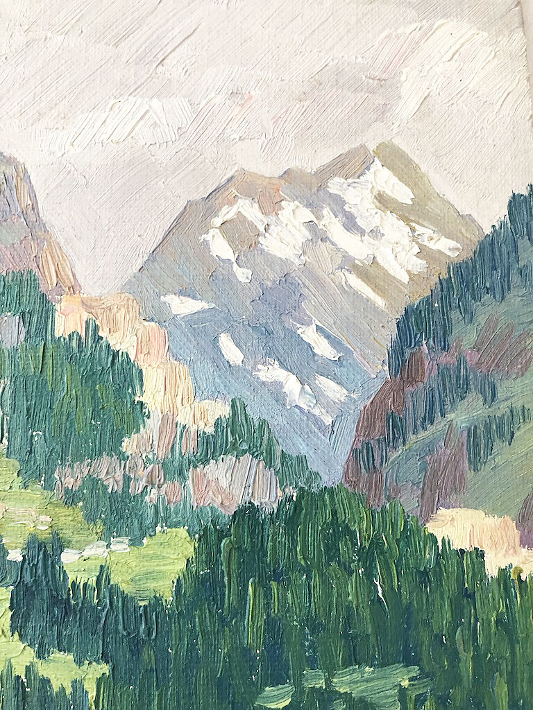 Oil painting landscape mountain 1933