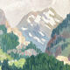 Oil painting landscape mountain 1933