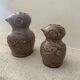Stoneware owl salt and pepper shakers by Jeanne and Norbert Pierlot