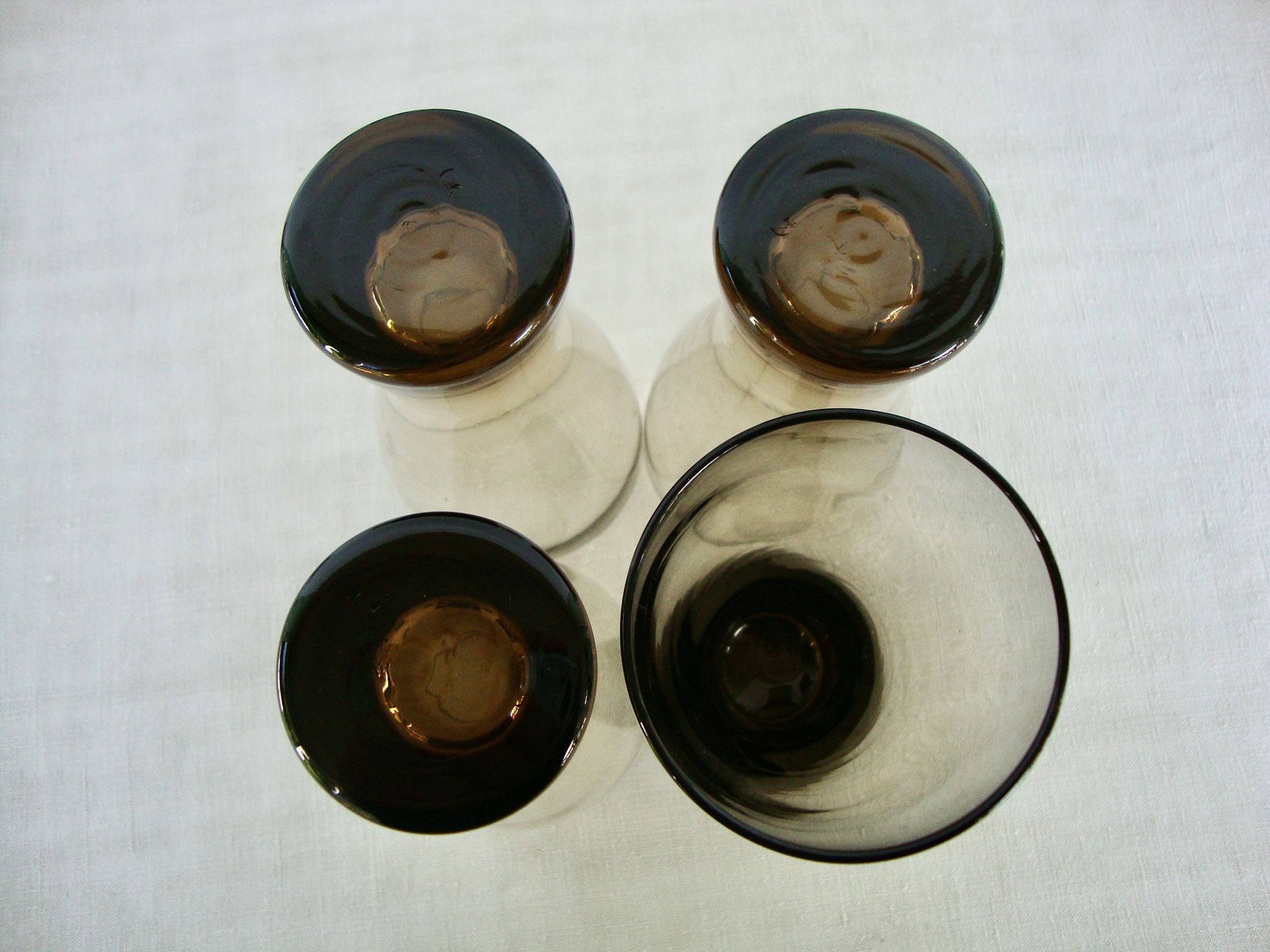 Series of 12 blown glass glasses